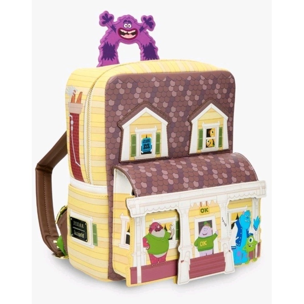 NEW Loungefly Disney Pixar Monsters University OK Fraternity House Mini Backpack